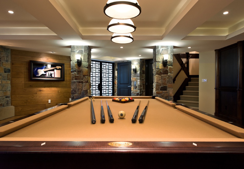 Luxury basement remodel detail